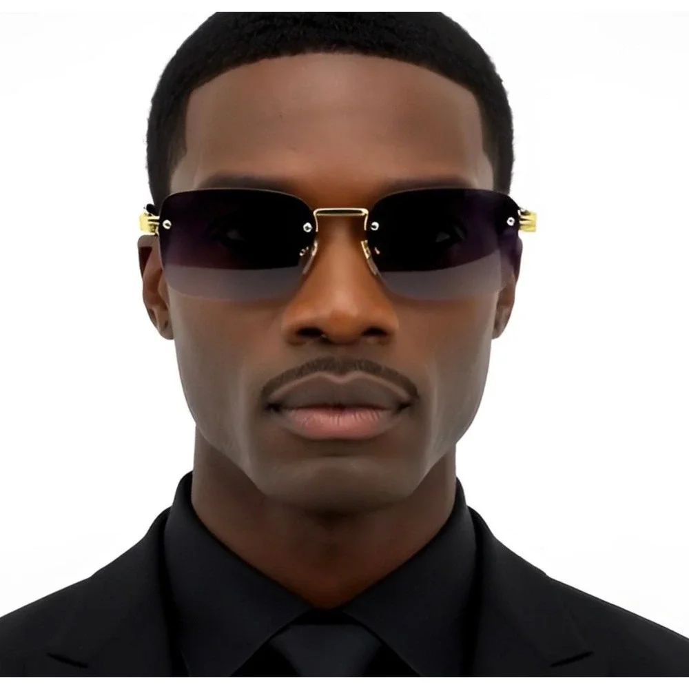 Men Sunglasses Gradient Black Lens Small Trendy Style Fashion Lentes Gafas Nuevo